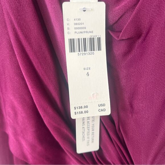 Anthropologie Giverny Midi Dress‎ size 4  purple NEW satin - Picture 9 of 10